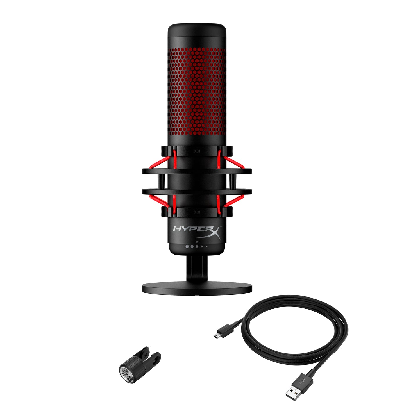 HyperX QuadCast - USB Microphone (Black-Red) - Red Lighting