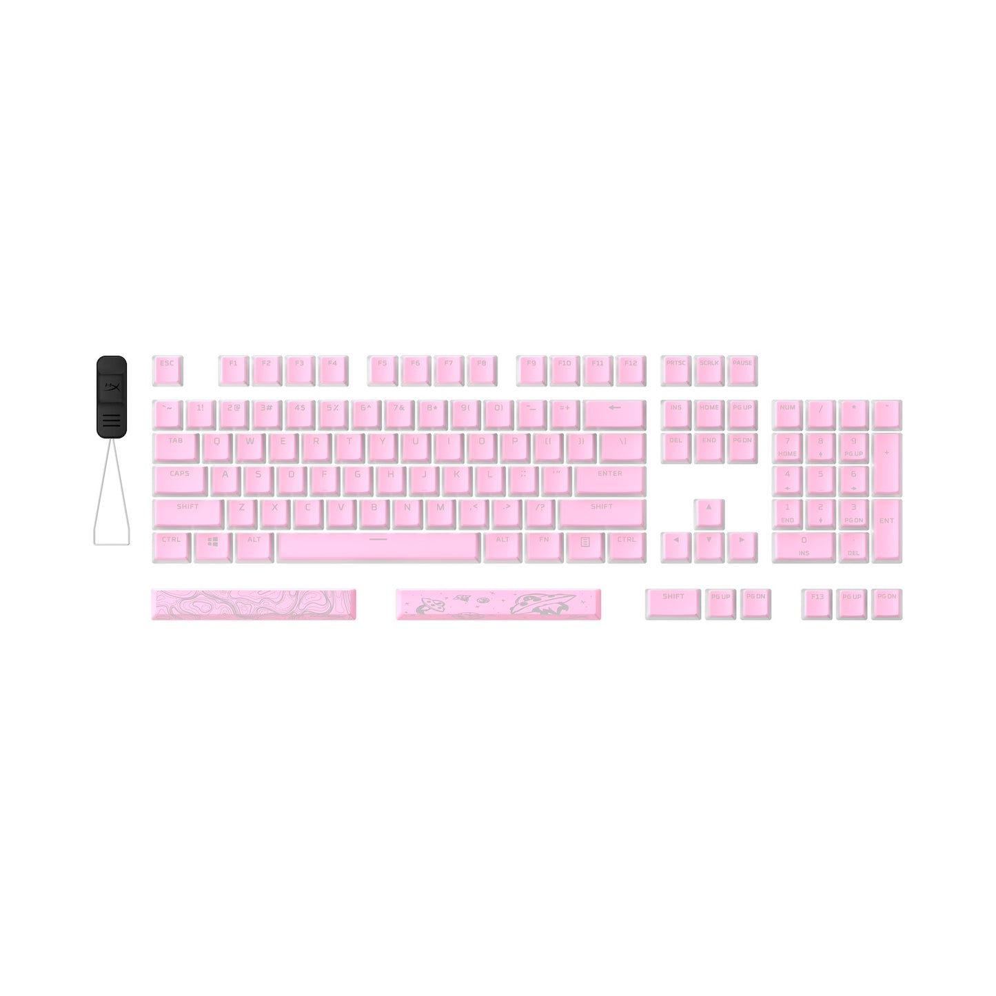 HyperX Pudding Keycaps 2 - Full Key Set - PBT - Pink (US Layout)