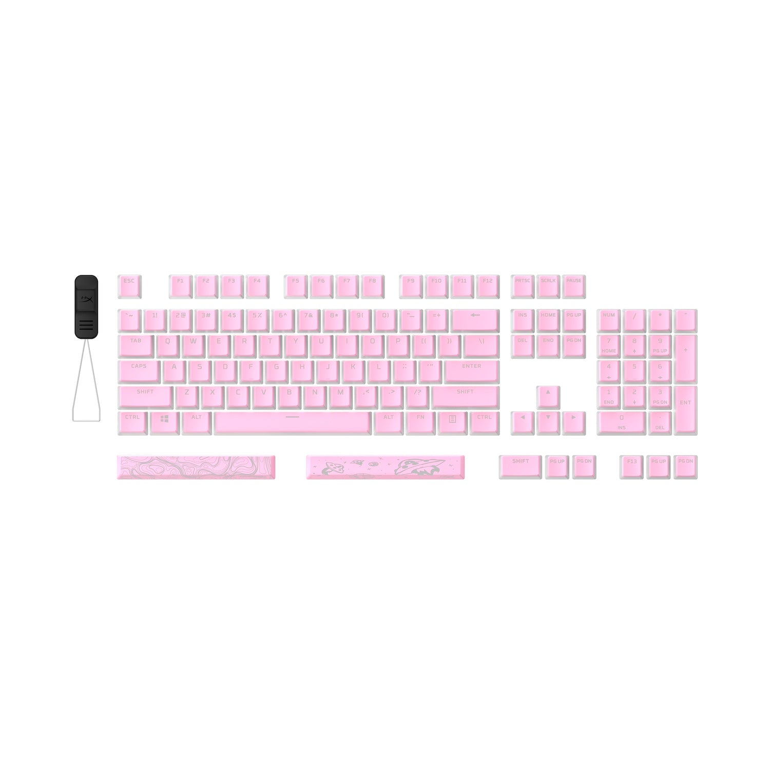 HyperX Pudding Keycaps 2 - Full Key Set - PBT - Pink (US Layout)