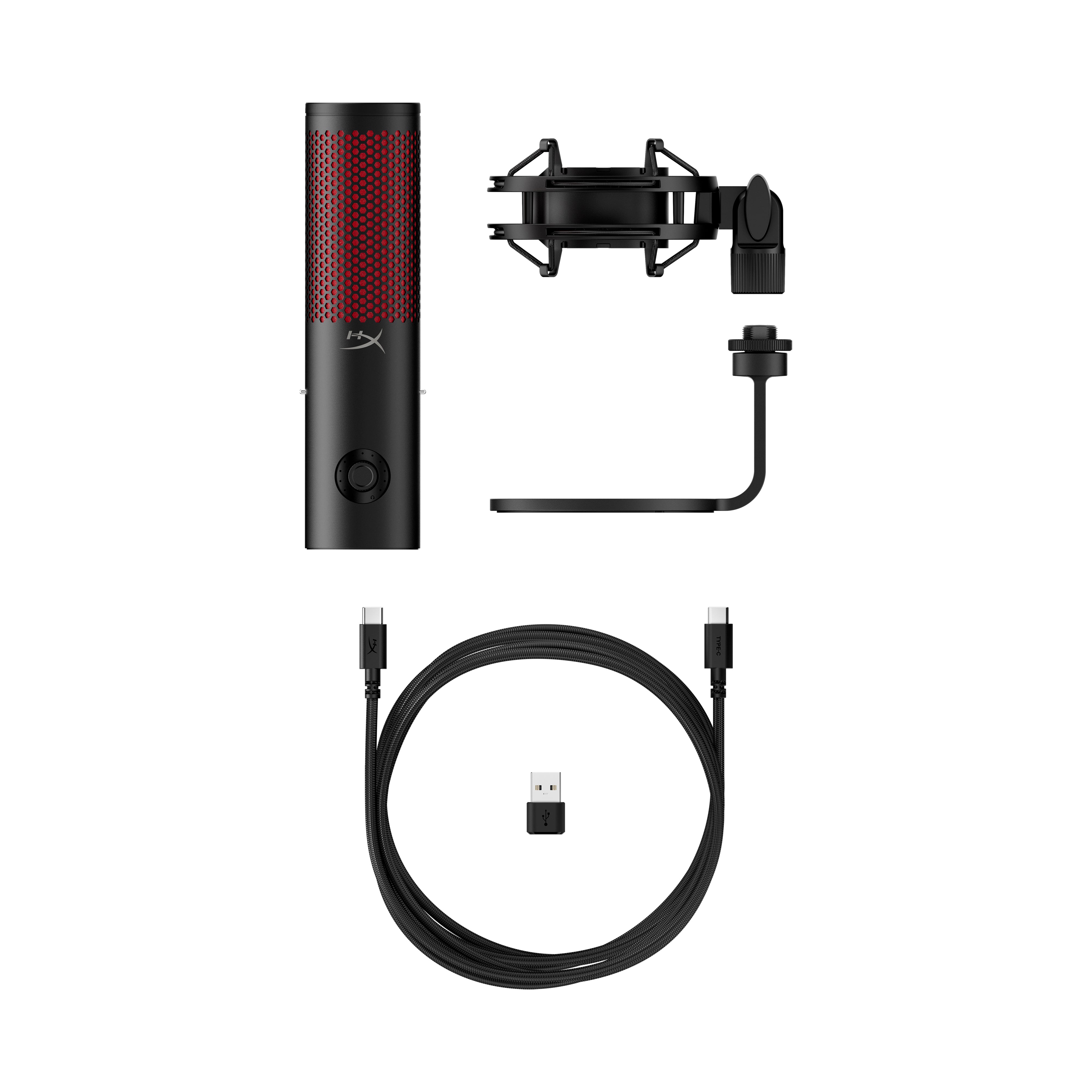 Hyperx Quadcast Bras Micro, Pied Rouge De Micro Hyperx, Support De Hyperx Quadcast Bras Micro, Pied Rouge De Micro Hyperx, Support De