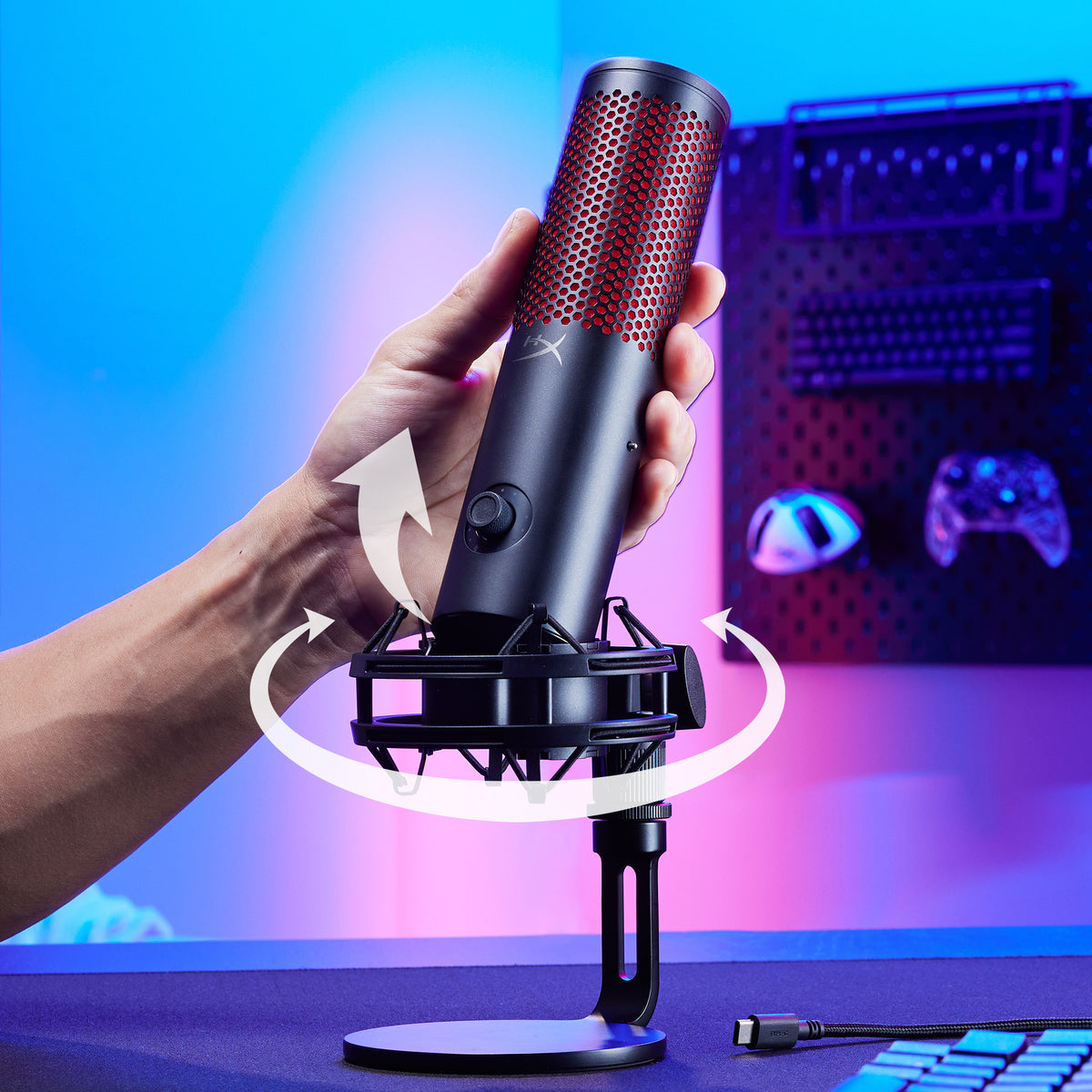 Removable shock mount on HyperX QuadCast 2